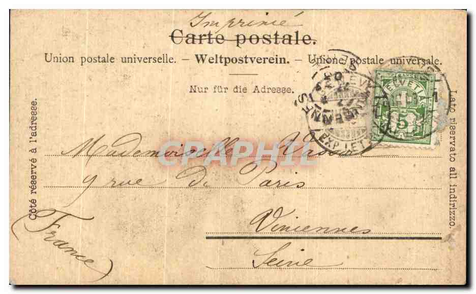CPA Vispbach und Matterhorn Suisse — Rückseite