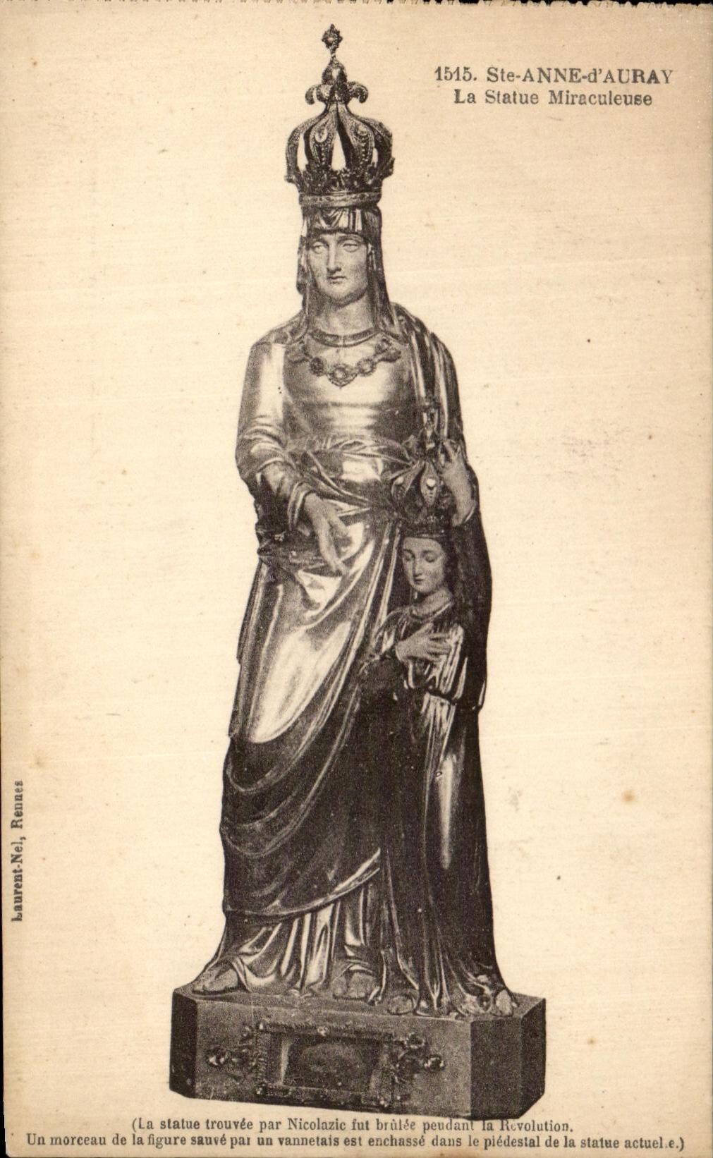 Ste-Anne-d'Auray — La Statue Miraculeuse — Laurent-Nel, Rennes