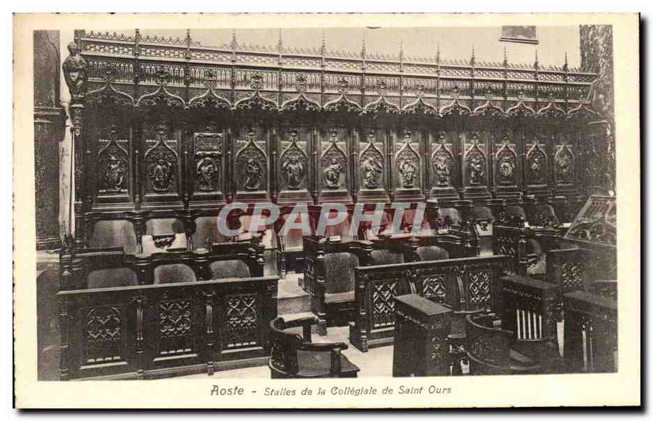 CPA Aosta Stalles de la Collegiale de Saint Ours