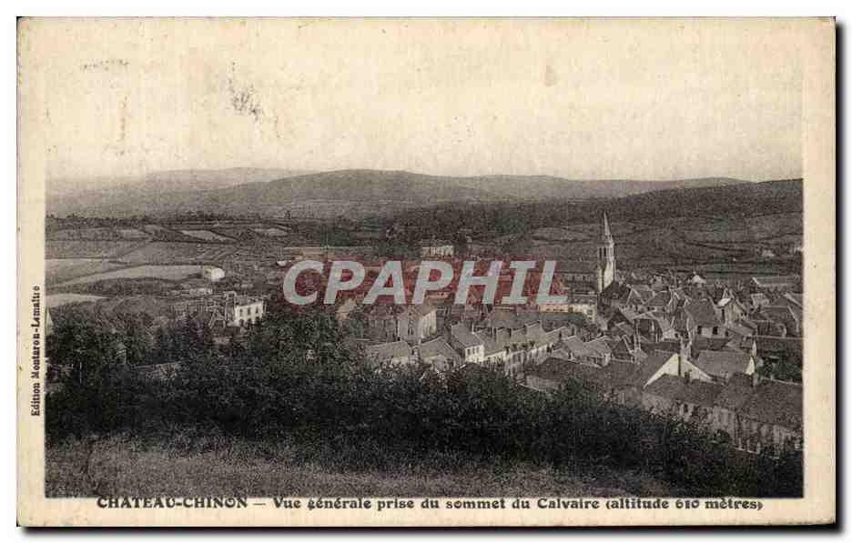 CPA Chateau Chinon Vue generale prise du sommet du Calvaire