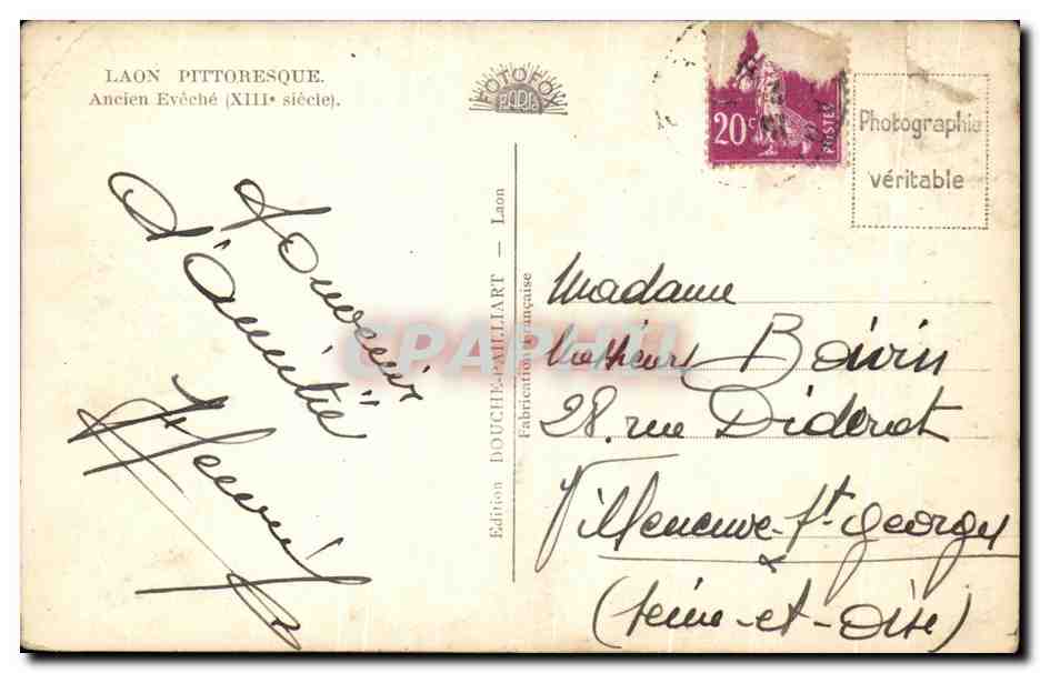 CPA Laon Pittoresque Ancien Eveche — Rückseite