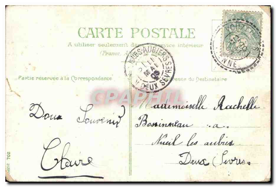 CPA Fantaisie Fleurs Trefle — Back