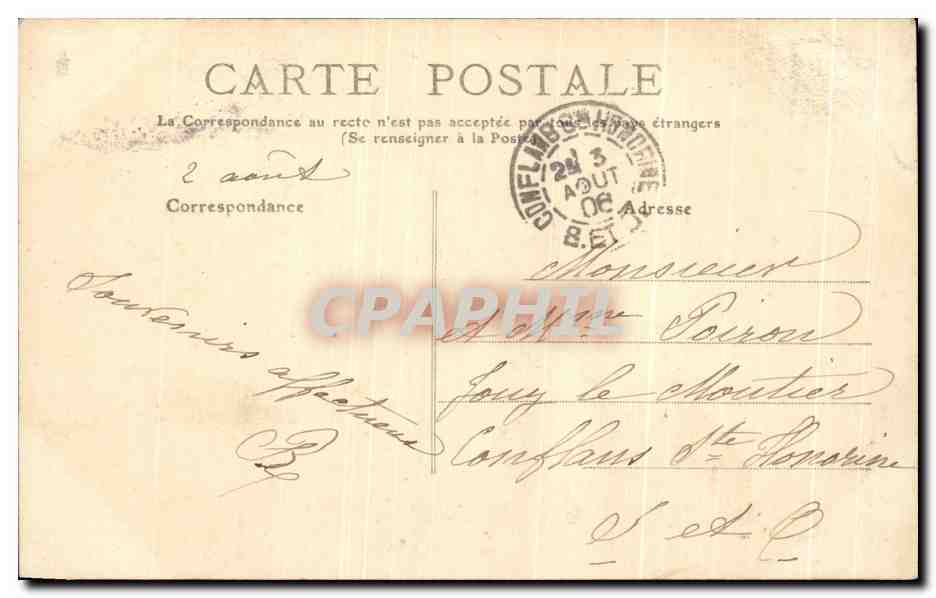 CPA Chateau de Malesherbes — Rückseite