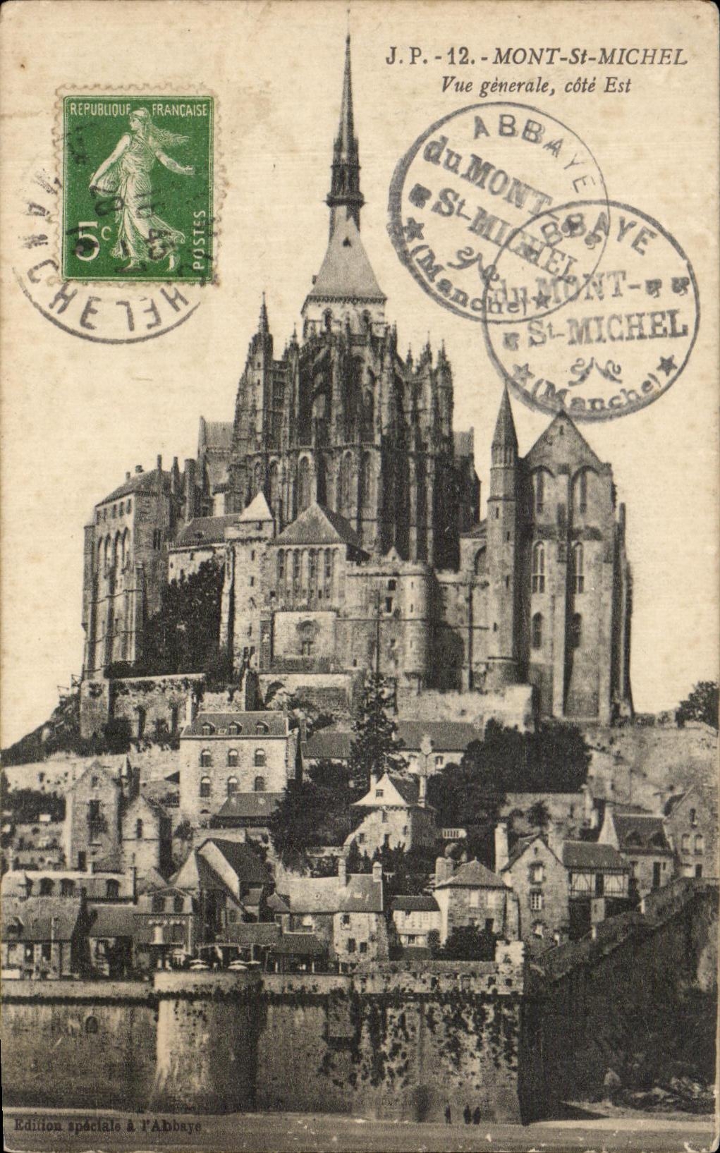 Mont-Saint-Michel — Vue générale, côté Est — J.P. -12- Édition spéciale à l'Abbaye