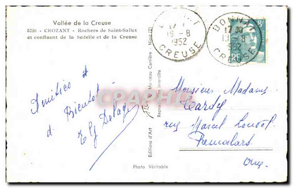 Vallée de la Creuse — Rochers de Saint-Sallet et confluent de la Sedelle et de la Creuse — Éditions Véritable — Reverso