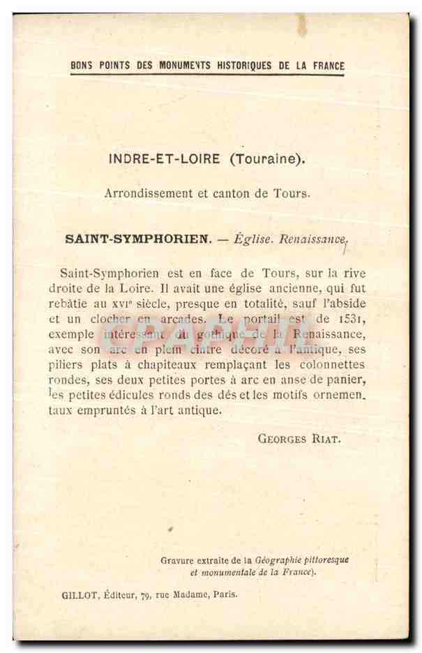 CPA Saint Symphorien Portail De L'Eglise — Rückseite