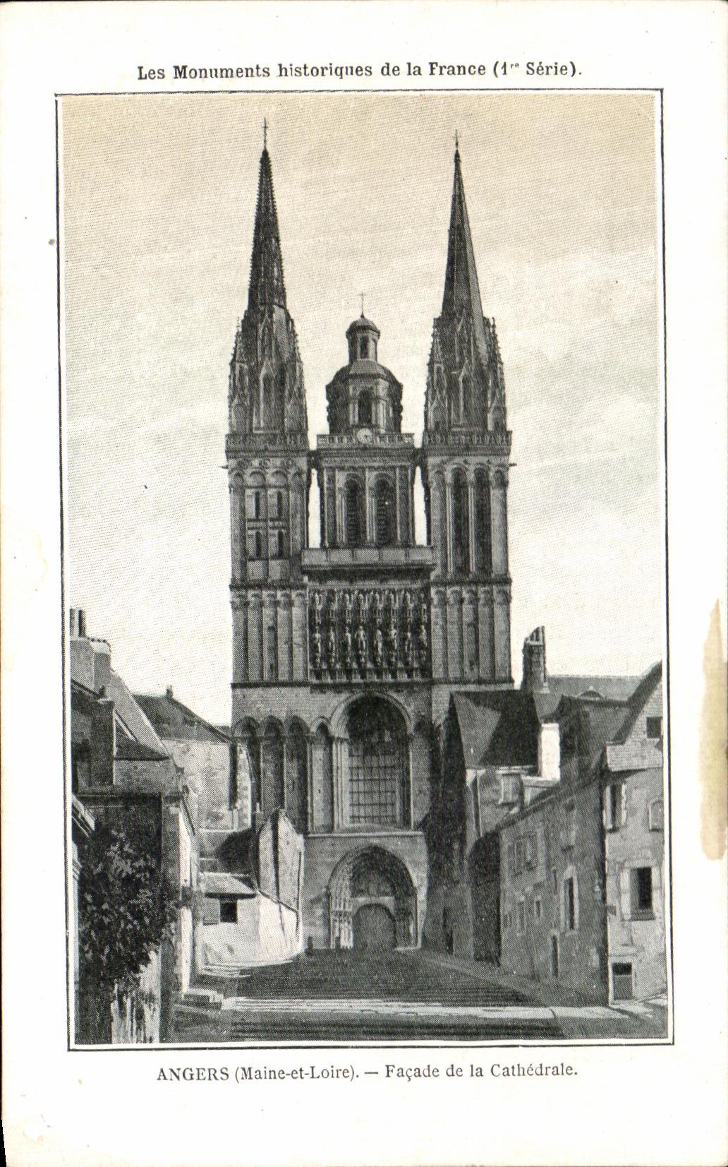 CPA Angers Facade De La Cathedrale