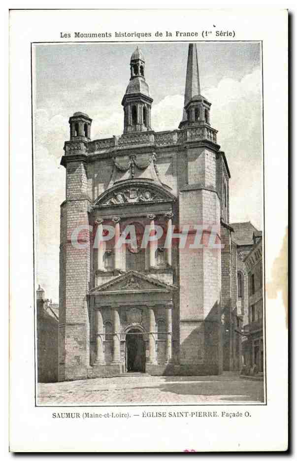 CPA Saumur Eglise Saint Pierre Facade