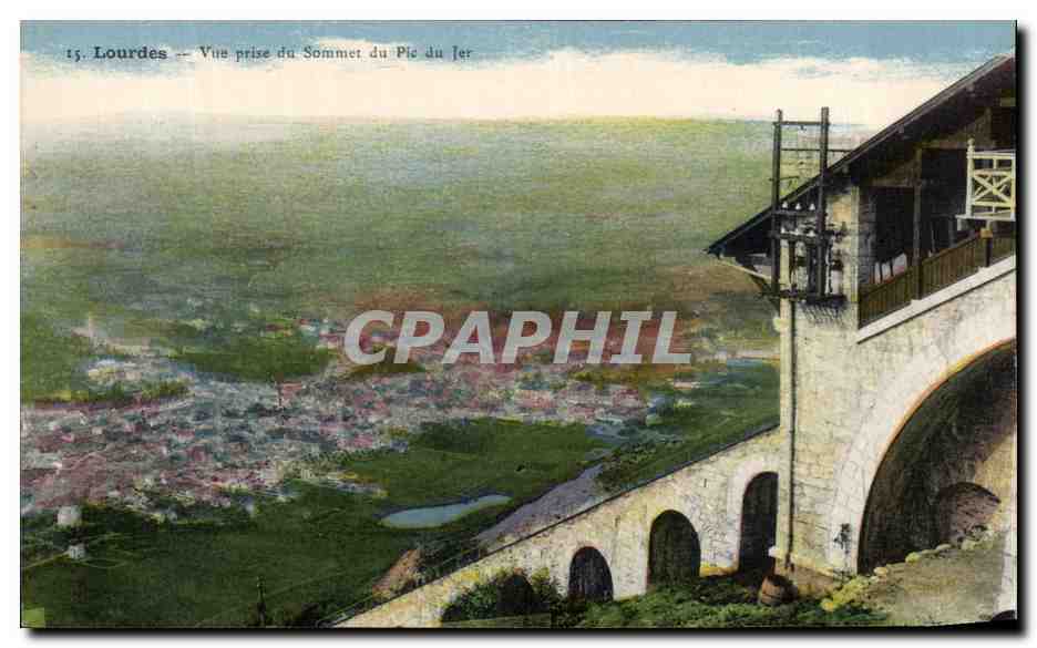 CPA Lourdes Vue Prise Du sommet du Pic Du Jer