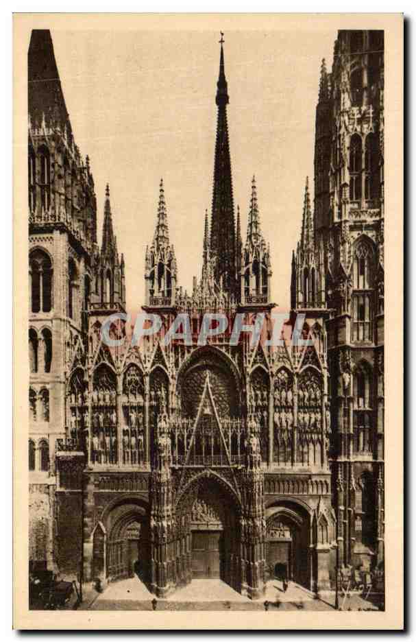 CPA Rouen Facade Principale de la Cathedrale