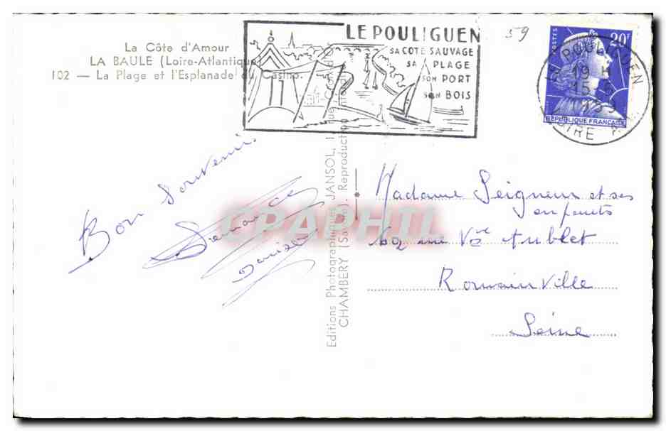 CPA La Baule La Plage et I'Esplanade — Verso