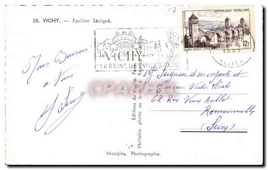 CPA Vichy Pavillon Sevigne — Verso