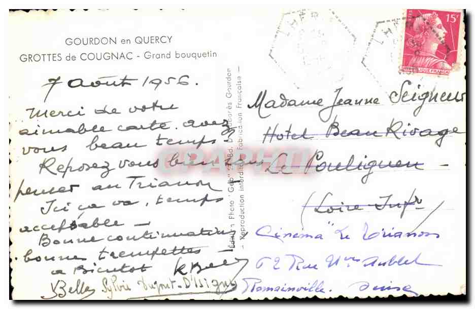 CPSM Gourdon en Guercy Grottes de Cougnac Grand bouquetin — Rückseite