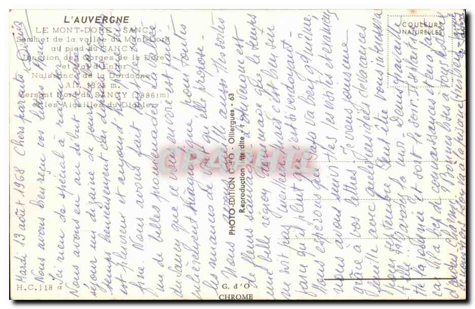 Le Mont-Dore — sommet de la vallée du Mont-Dore — éditeur G. d’O, n° 03 — Reverso