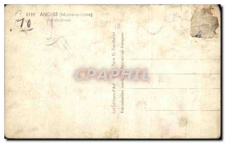 Château d'Angers — vue des tours rondes — Éditions d'Art Lus, Paris — Reverso