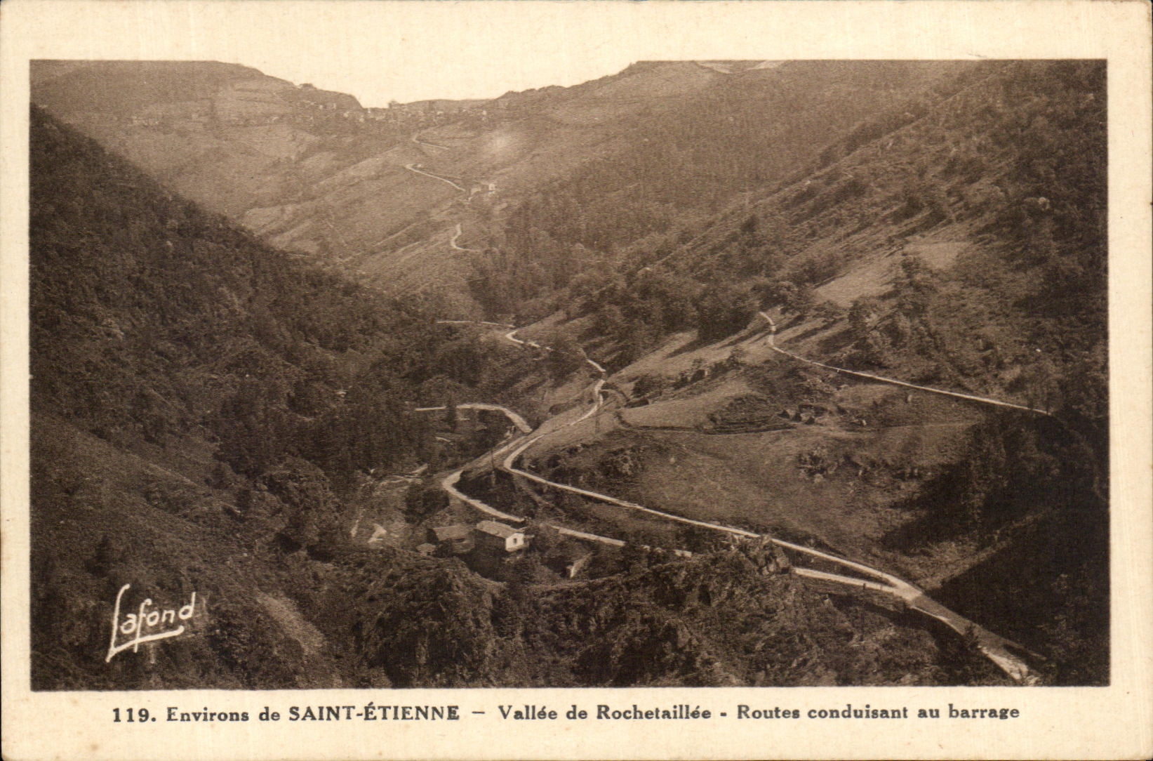 CPA Environs De Saint Etienne Vallee De Rochetaillee Routes Conduisant Au Barrage