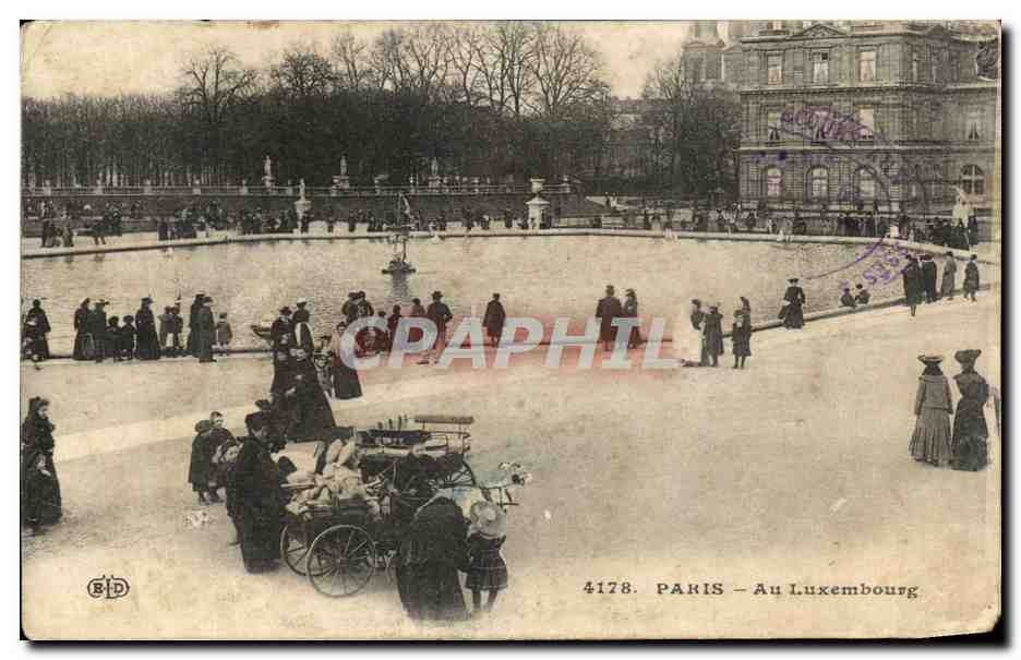 CPA Paris Au Luxembourg Voiture a chevres