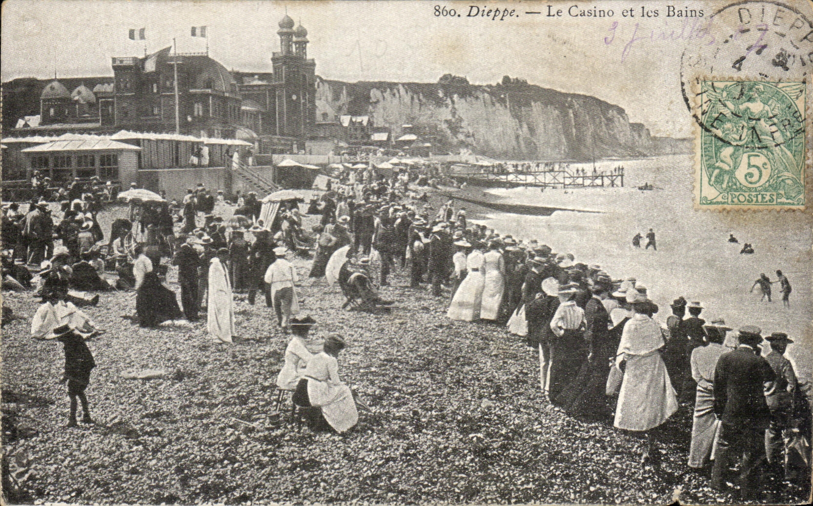 CPA Dieppe Le Casino et les Bains