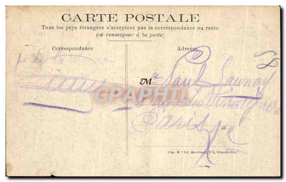 CPA Dieppe Le Casino et les Bains — Verso