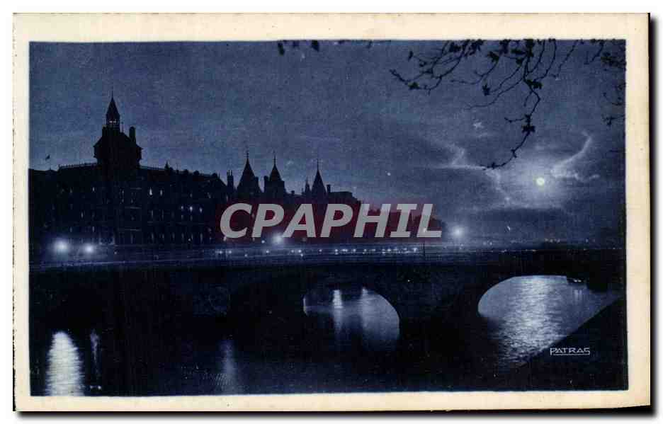 CPA Paris La Nuit Le Palais de Justice au clair de lune 