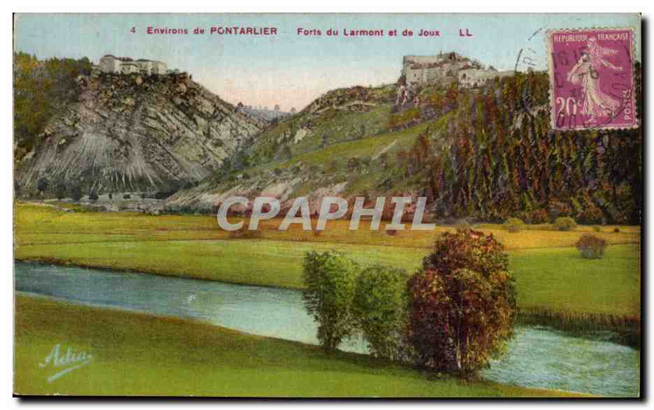 Um PONTARLIER — Forts du Larmont und de Joux — LL — Künstler: Astier