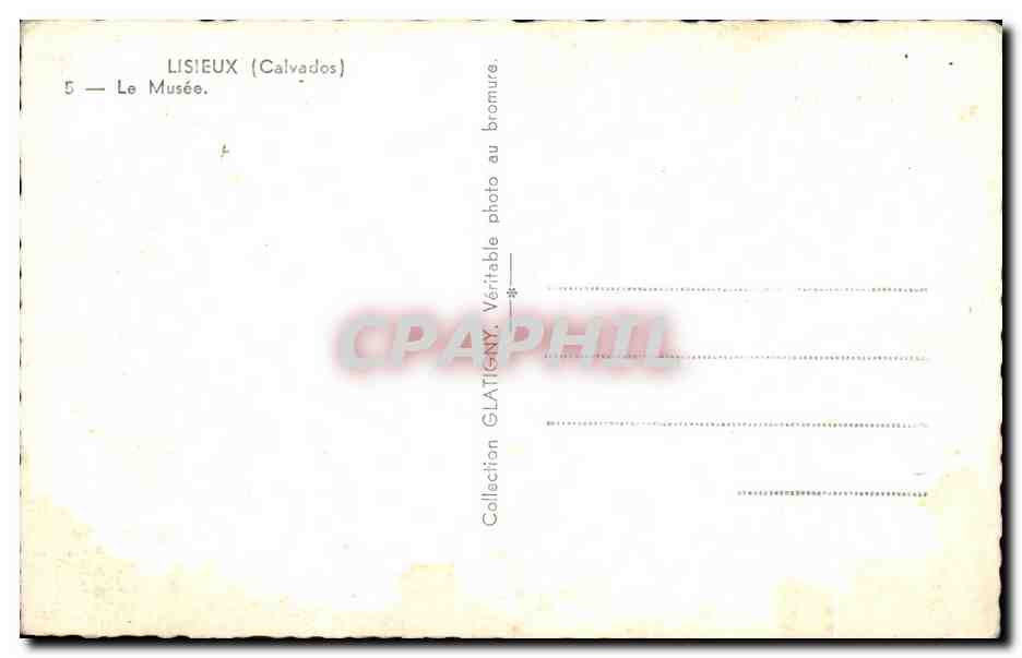 Lisieux (Calvados) — Le Musée — Éditeur GLATIGNY, n°5 — Verso