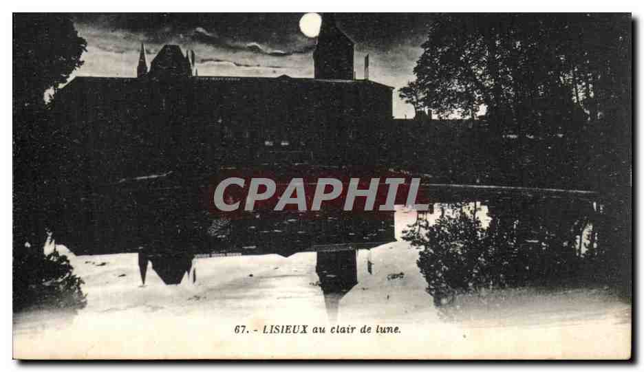 Lisieux au clair de lune — vue nocturne du château — G. Arland, Nantes, n°67