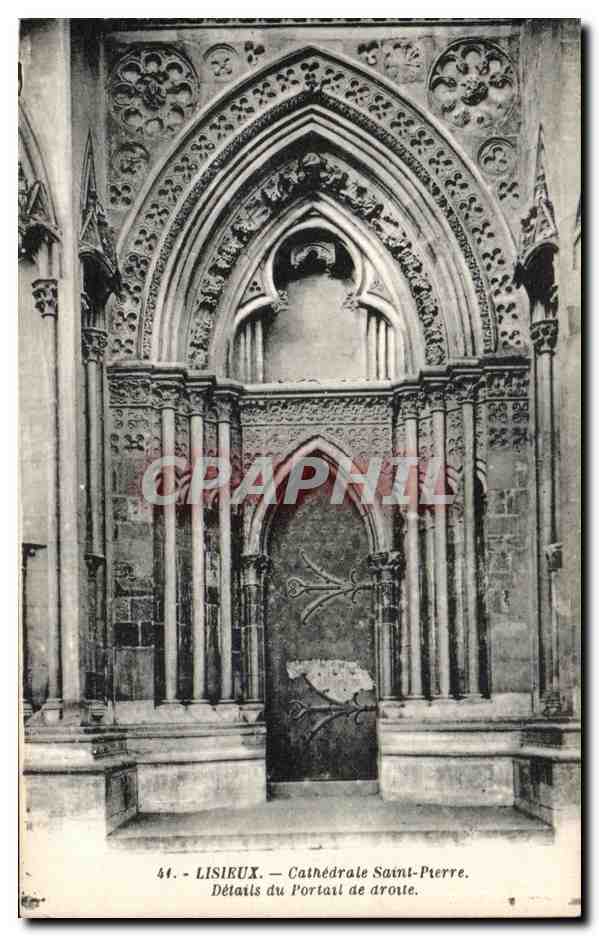 Lisieux — Cathédrale Saint-Pierre. Détails du Portail de droite.
