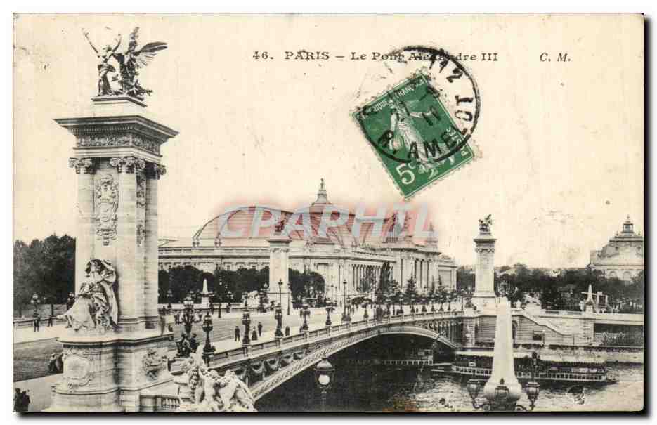 CPA Paris Le Pont Alexandre III Peniche 