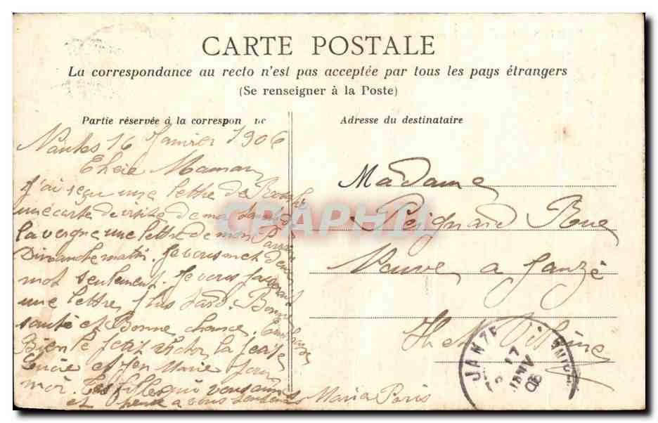CPA Nantes Un Coin du Jardin des Plantes — Rückseite