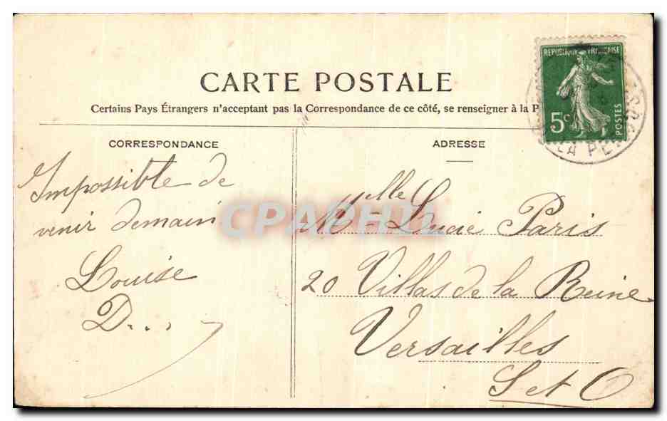 CPA Trianon artistique Maison du Garde — Verso