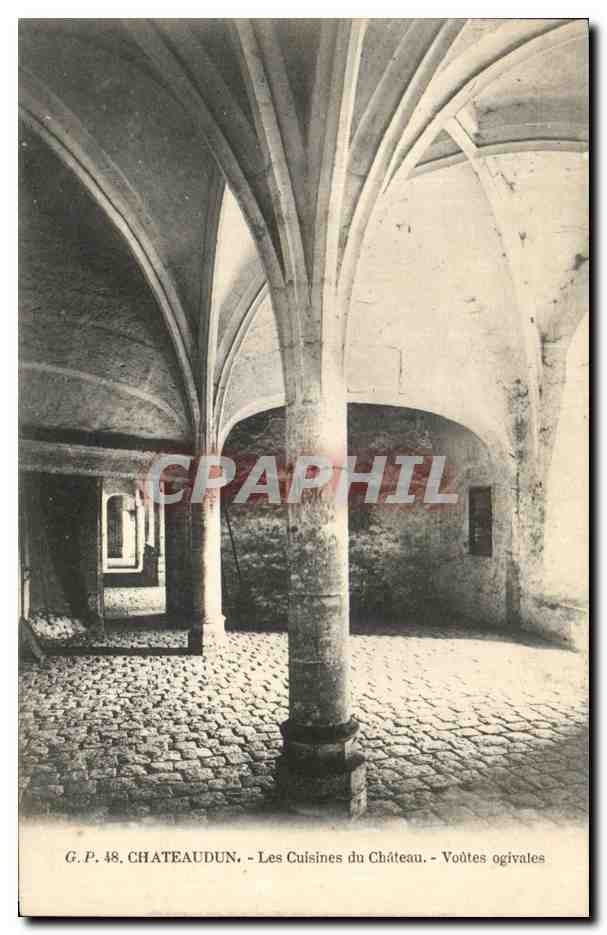 Châteaudun — Les Cuisines du Château — Voûtes ogivales — G.P. 48