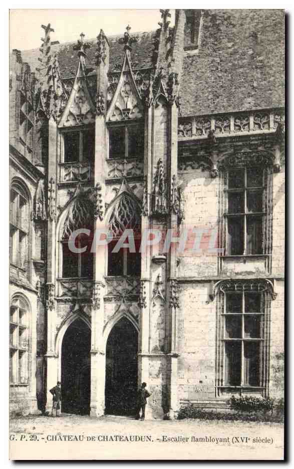 Château de Châteaudun — Escalier flamboyant (XVIe siècle) — G.P. 29