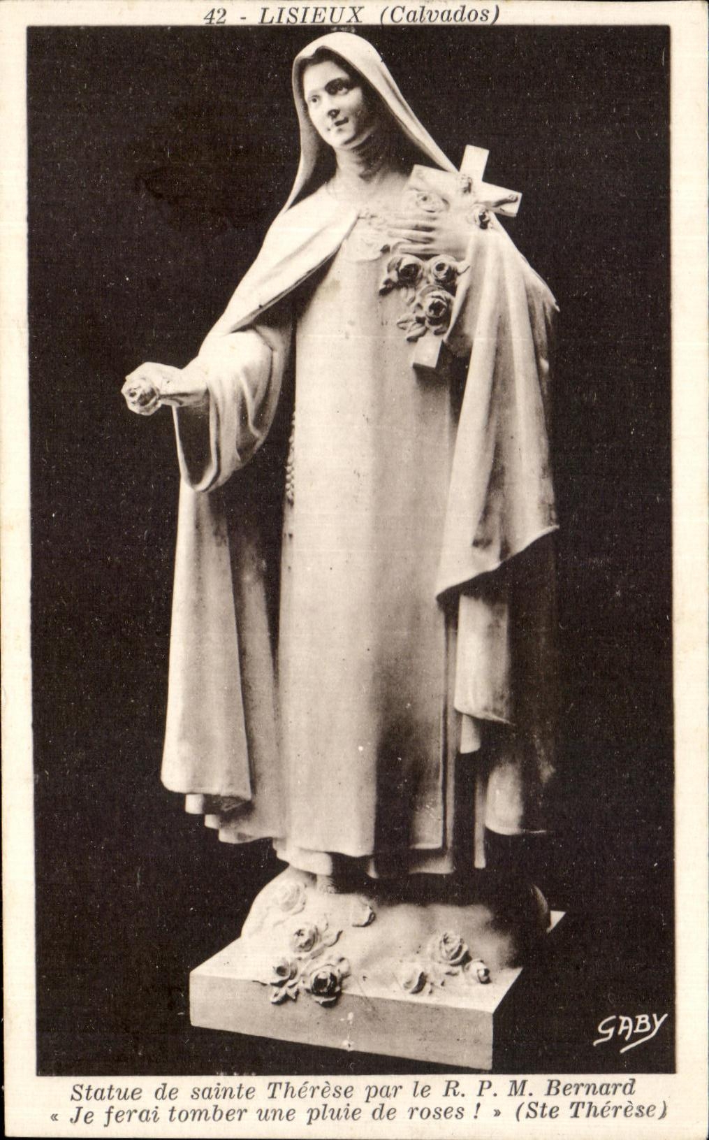 Statue de sainte Thérèse à Lisieux (Calvados) — par le R.P.M. Bernard — édit. Saby
