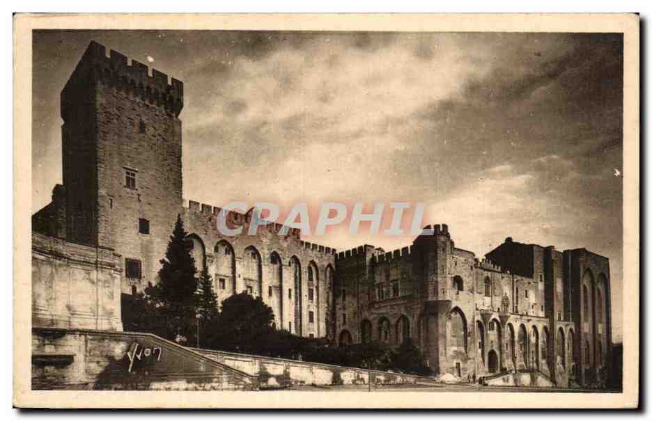 CPA Avignon Facade Principale du Palais des Papes