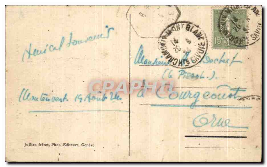 CPA Chamonix Aiguille du Requin Alpinisme — Verso