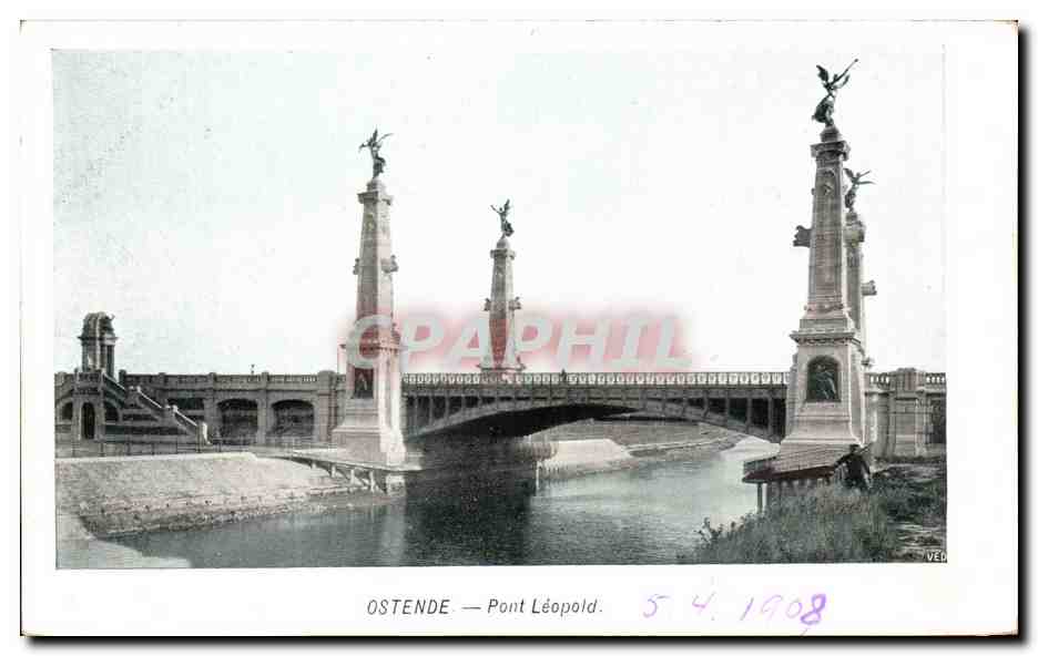 CPA Ostende Pont Leopold