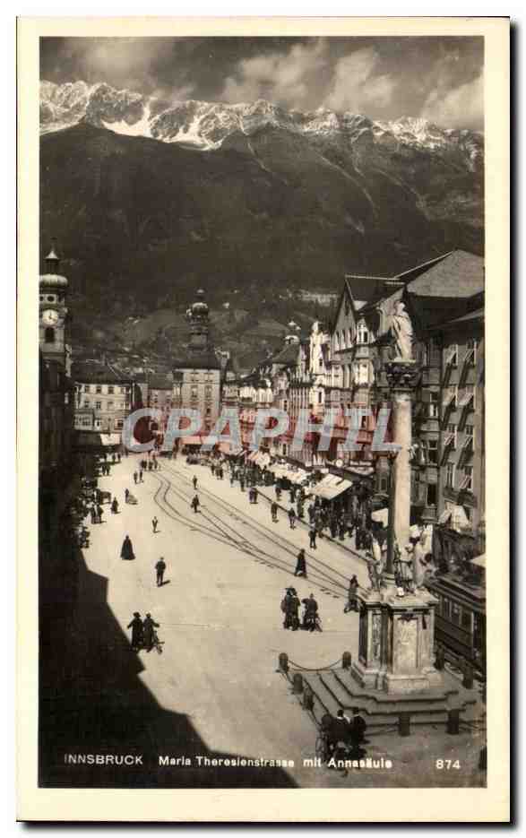 CPA Innsbruck Maria Theresienstrasse mit Annasaule