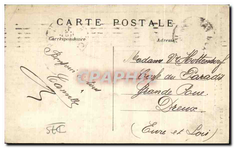 CPA Paris obelisique de Louqsor Place de la concorde — Rückseite