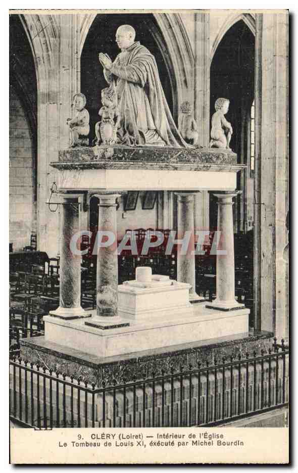 Cléry (Loiret) — Intérieur de l'église, le tombeau de Louis XI, exécuté par Michel Bourdin
