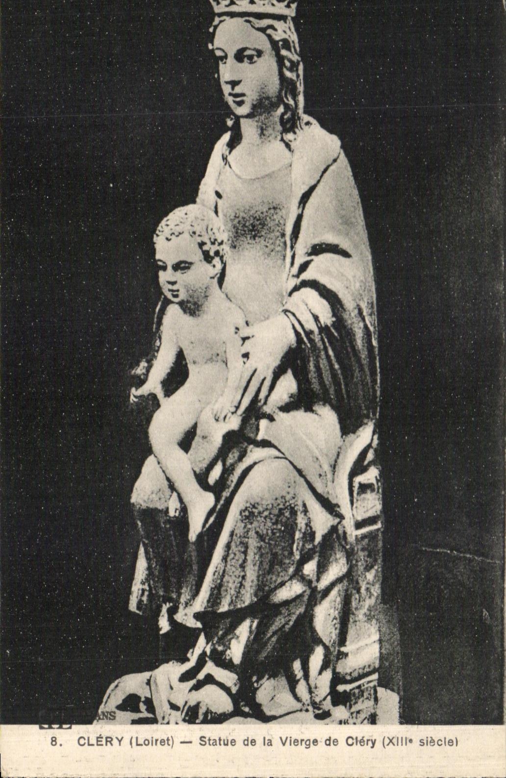 CPA Clery Statue De La Vierge De Clery