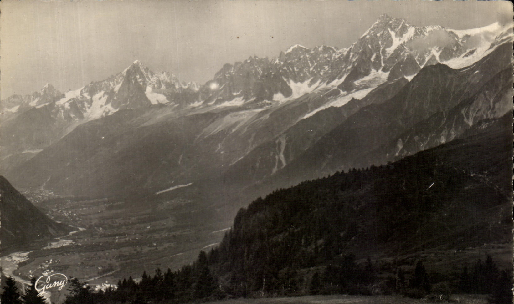 Les Aiguilles du Tour et du Midi — vue du Col de Voza — Gany