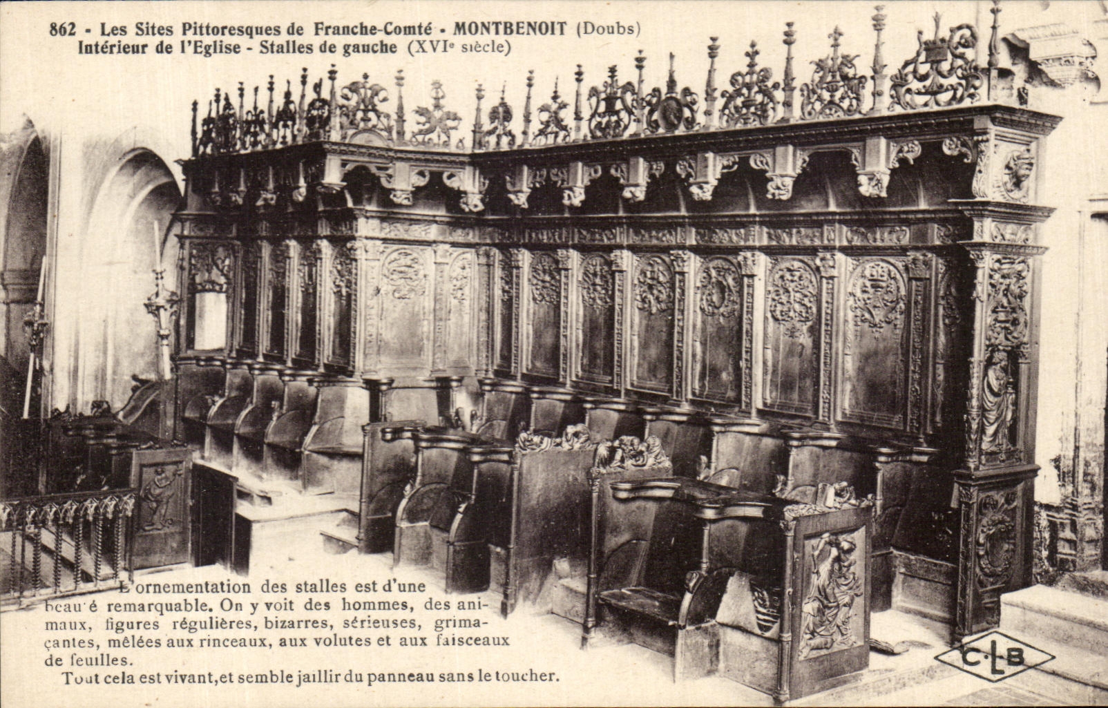 CPA Montbenoit Interieur de l'eglise Stalles de gauche