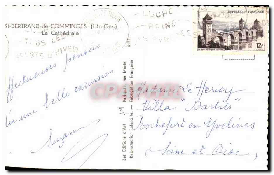 CPA St Bertrand De Comminges La Cathedrale — Verso