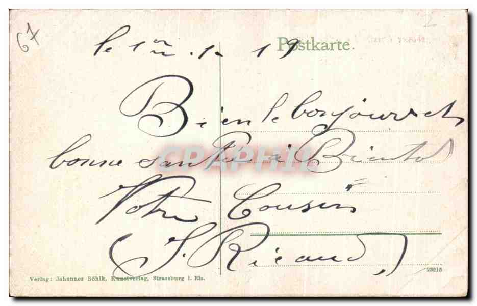 CPA Strassburg La Petite France — Verso