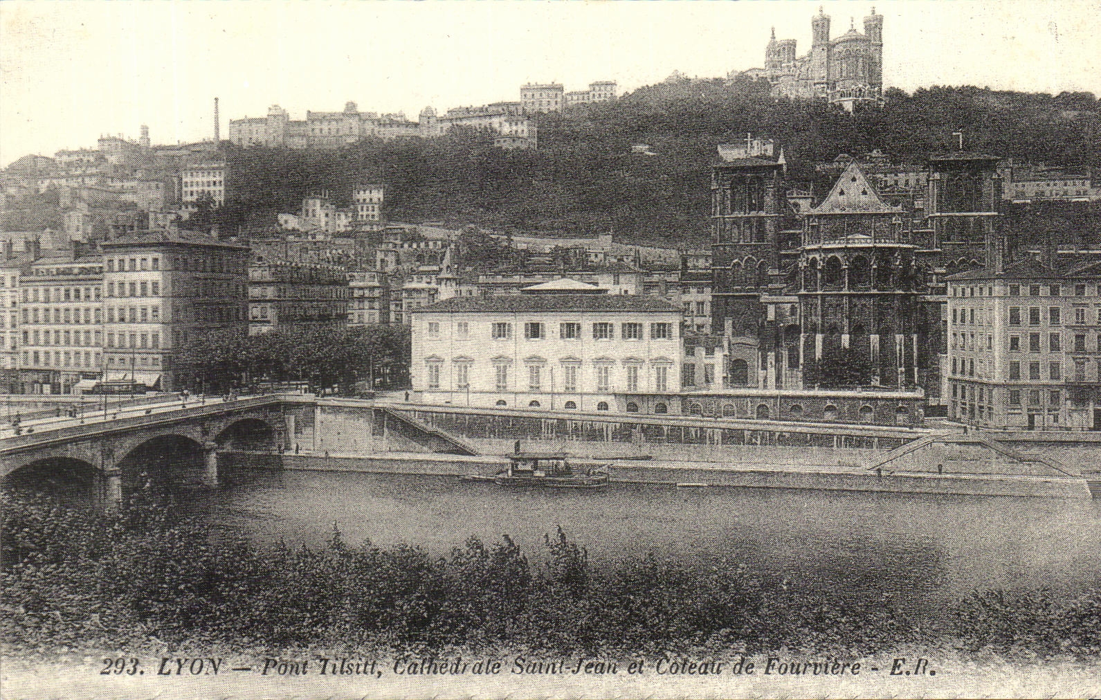LYON — Pont Tilsitt, Cathédrale Saint-Jean et Coteau de Fourvière — E.R.