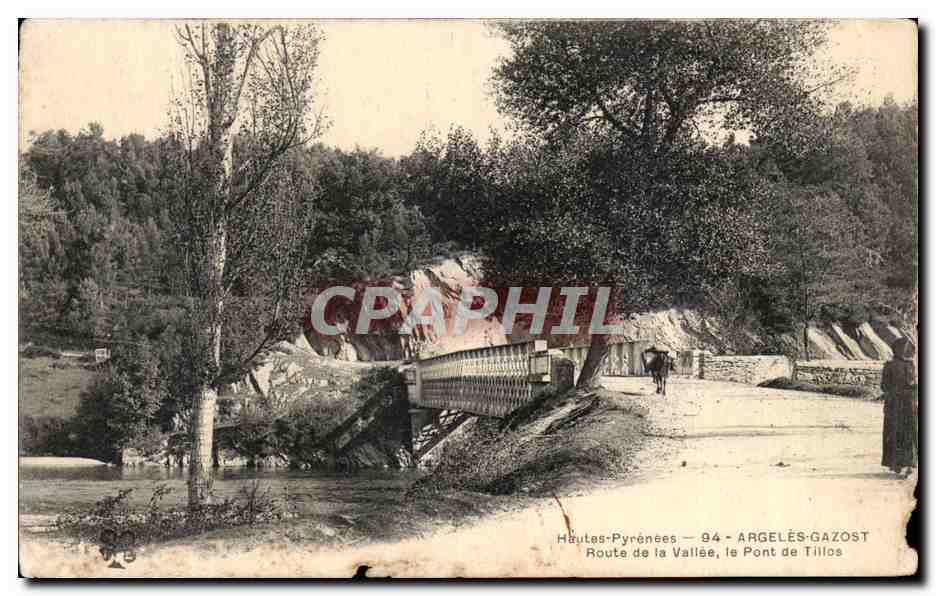 CPA Hautes Pyrenees Argeles Gazost Route de la Vallee le Pont de Tillos