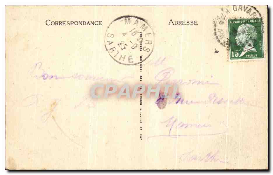 CPA Gavarnie Les Hotels et le Cirque Cafe Bellevue — Verso