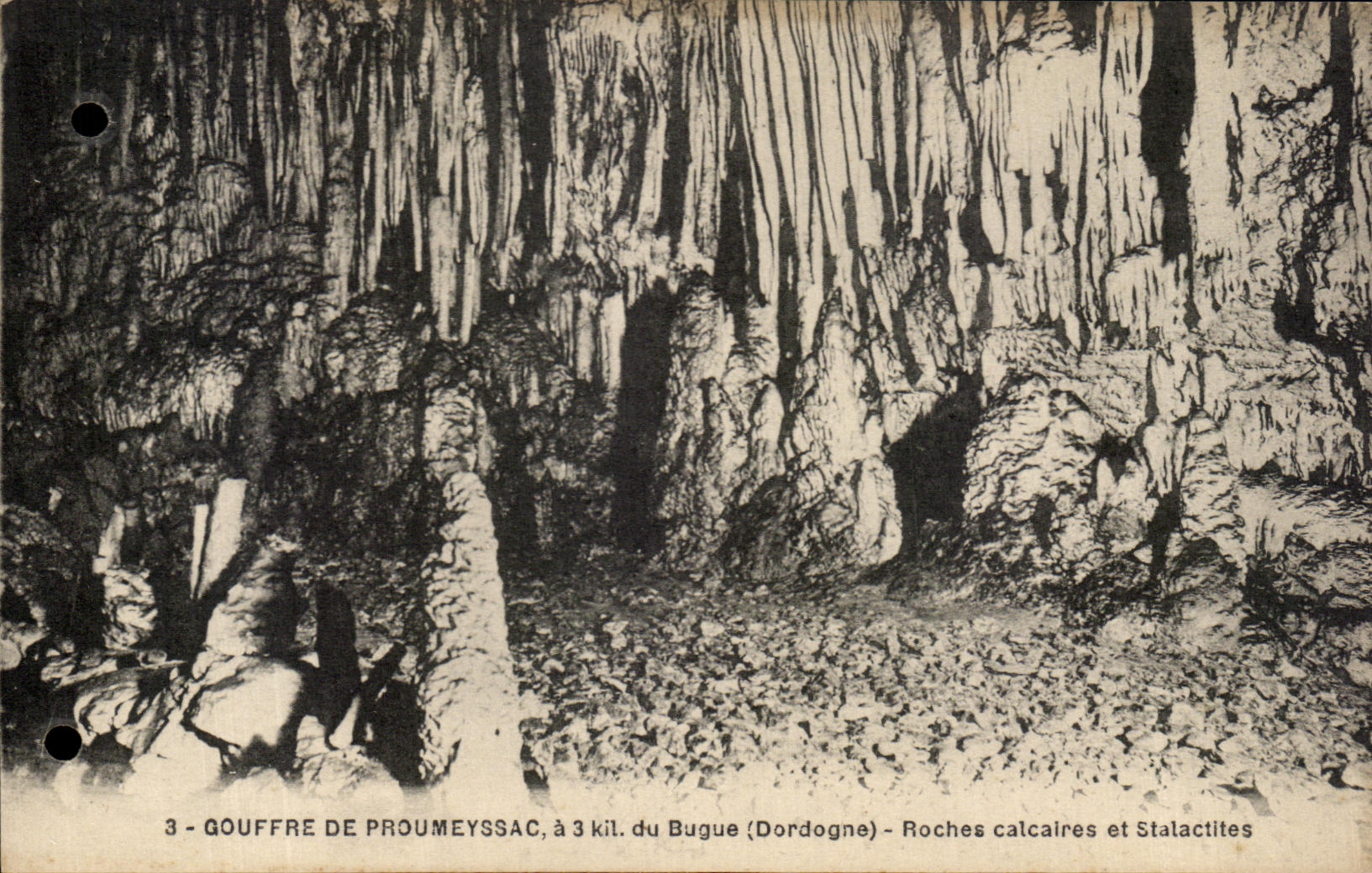 Gouffre de Proumeyssac — Roches calcaires et Stalactites — Éditeur CIR R. Cautier, Périgueux