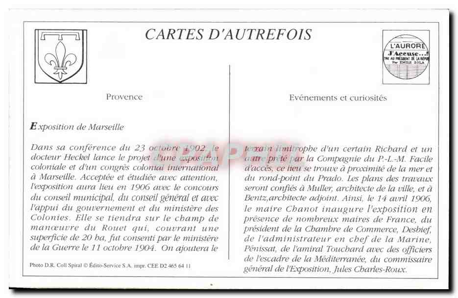 Marseille - Exposition Coloniale - Palais de Madagascar — Éditeur L'Auroré, n° L.109 — Reverso